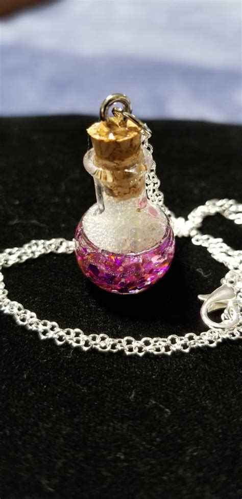 Mini Magical Potion Bottle Necklace Filled With Glitter And Etsy