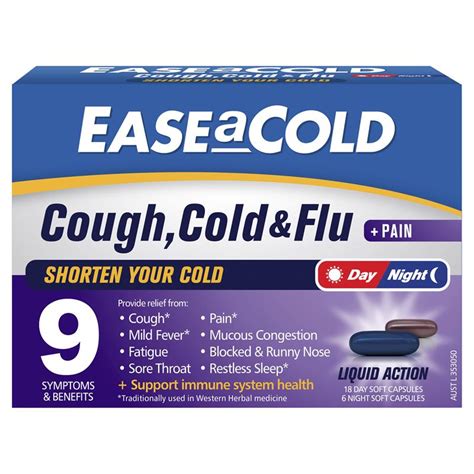Buy Ease A Cold Cough Cold And Flu Day And Night 24 Capsules Online At