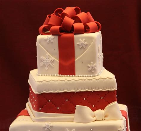 Christmas Wedding Cake Bride Wanted Cake To Look Like Stacked Presents