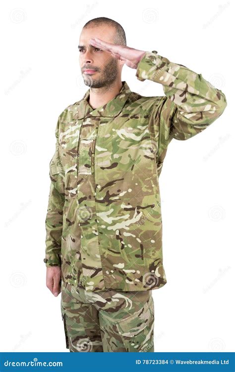 soldado que da un saludo foto de archivo imagen de guerra 78723384
