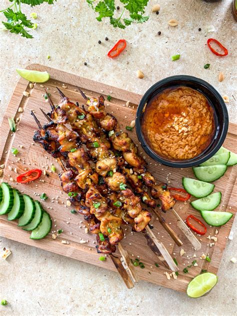 The Best Thai Satay Chicken Skewers With Homemade Satay Sauce Chilli And Life