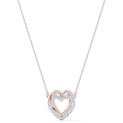 Swarovski Infinity Heart Necklace White Swarovski Crystal Rhodium