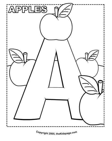 A Is For Apples Free Coloring Pages For Kids Printable Colouring Sheets