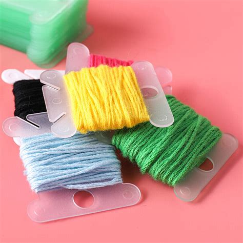 200pcs Cross Stitch Embroidery Floss Craft Storage Plastic Bobbins