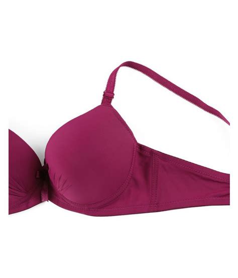 buy double padded cotton nylon push up bra purple online at best prices in india snapdeal
