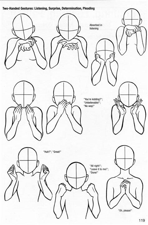 Hand Gestures 4 Anime Illustration Phác Thảo