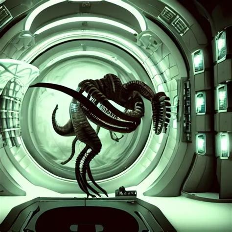 Xenomorph Inside A Space Station Unreal Cinema 4d Stable Diffusion