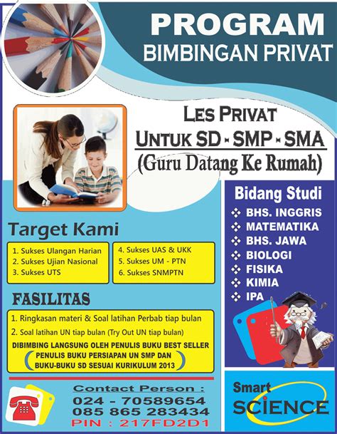 Contoh Brosur Les Private Brosur Dan Spanduk Gambaran