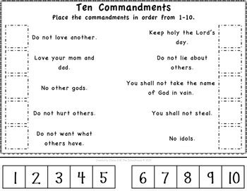 Click here to download this printable as a pdf document. Ten Commandments Cut & Paste Worksheets for Kids ...
