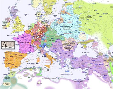 Map Of Europe In 1600 Topographic Map