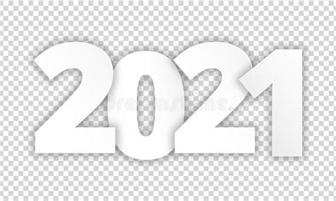 2021 Happy New Year White Paper Cut On Transparent Background Seasonal