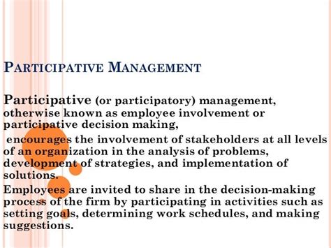 Participative Management