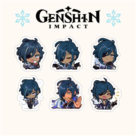 Genshin Impact Kaeya Emoji Sticker Set 6pcs Shopee Philippines