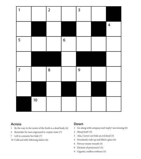 Printable Easy Crossword Puzzles For Beginners Printable Crossword