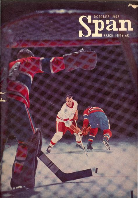 October 1962 The Cover A Goalie About To Thwart A Score In An Ice