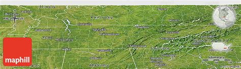 Satellite Panoramic Map Of Tennessee