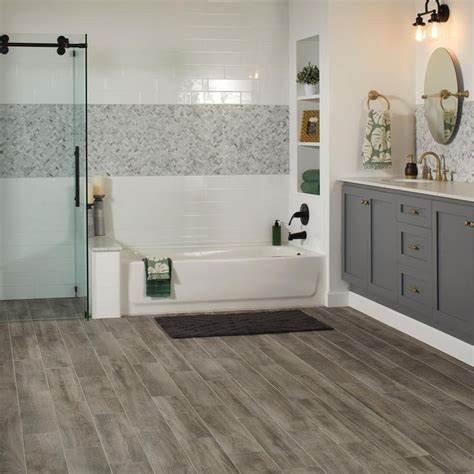 Painting is the quickest and most economical solution to refresh your bathroom décor. Lifeproof Shadow Wood 6 in. x 24 in. Porcelain Floor and ...