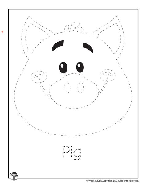Pig Letter Tracing Worksheet | Woo! Jr. Kids Activities