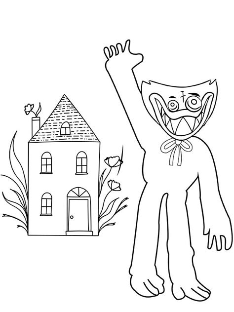 Tall and Small Huggy Wuggy Coloring Page - Free Printable Coloring