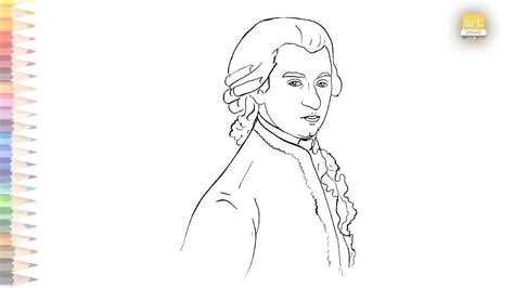 Mozart Drawing Easy How To Draw Mozart Step By Step Youtube