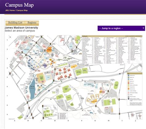 James Madison University Campus Map Map Of Rose Bowl