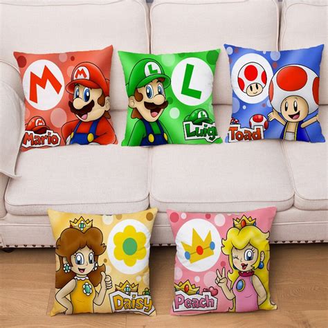 Short Plush Super Mario Cushion Covers Pillowcase Car Sofa Home Decor