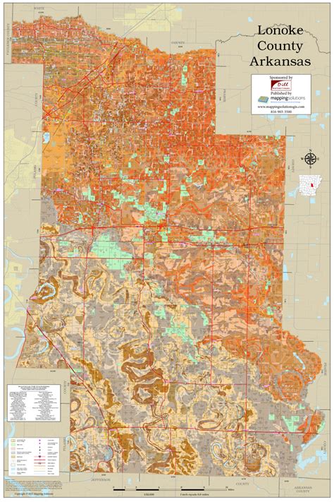 Lonoke County Arkansas 2022 Soils Wall Map Mapping Solutions