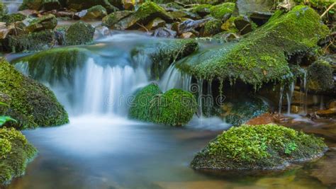Small Waterfall On A Mountain River Stock Image Image Of Motion Rush