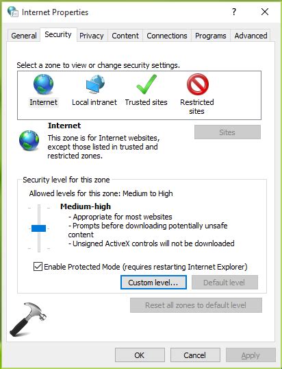 Fix Your Internet Security Settings Prevented One Or More Files From