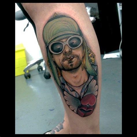 Leg New School Kurt Cobain Tattoo Best Tattoo Ideas Gallery Kurt