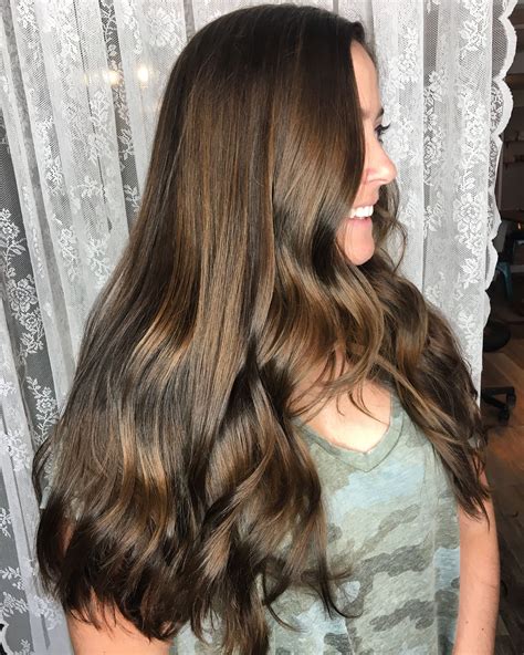 shiny brunette color done by shannon at wildflower salon shop in toledo oh hairdosbyshan