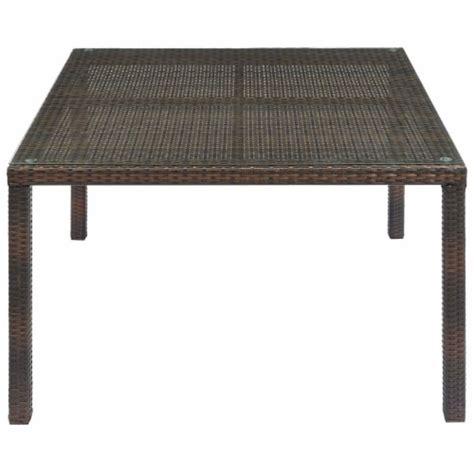 Conduit 47 Outdoor Patio Wicker Rattan Dining Table Brown 1 Foods Co
