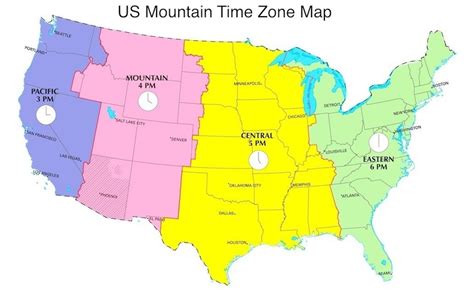 Rocky Mountain Time Zone Map Time Zones Map