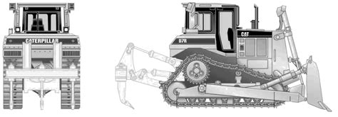 Caterpillar D7r Ii Lgp3 Heavy Equipment Blueprints Free Outlines