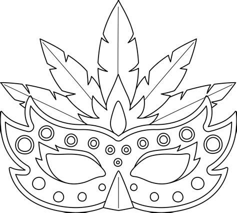 Mardi Gras Mask Isolated Coloring Page For Kids 15656391 Vector Art At