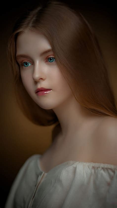 1080p Free Download Portrait Bonito Beauty Blue Eyes Brown Hair Cute Girl Gorgeous