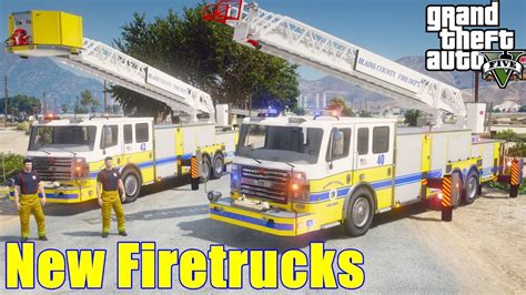 Gta 5 Firefighter Mod New Los Santos Firetrucks Responding To Fire