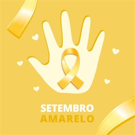 Setembro Amarelo Fondo Con Mano Vector Gratis