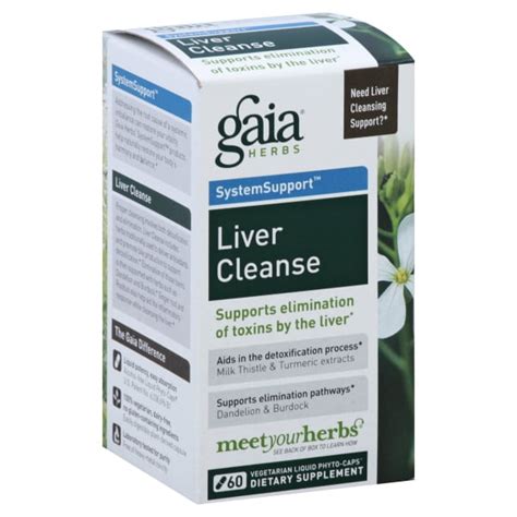 Gaia Herbs Liver Cleanse Support 60 Vegan Liquid Phyto Caps