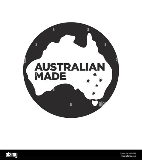 Australian Made Logo Made In Australia Icon Symbol Sign With Southern Cross Black And White