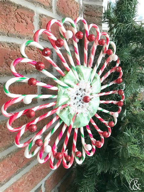 Diy Christmas Candy Cane Wreath And Then Home