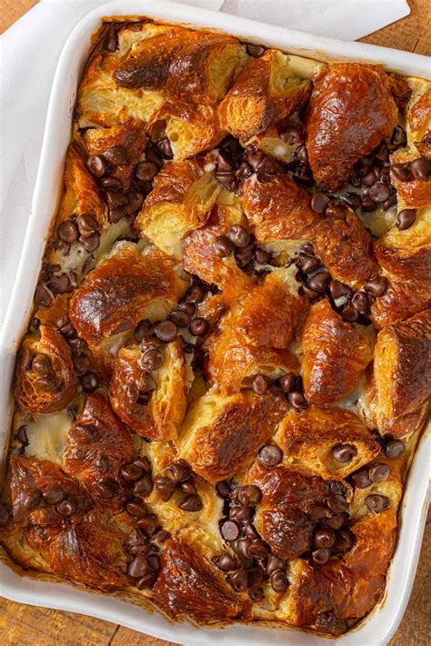 This is an original french croissant recipe fully translated into english and calculated in cups. Chocolate Chip Croissant Casserole Bake Recipe - Dinner ...