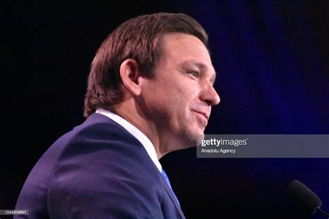 Governor Ron Desantis Of Florida Delivers Remarks During The News