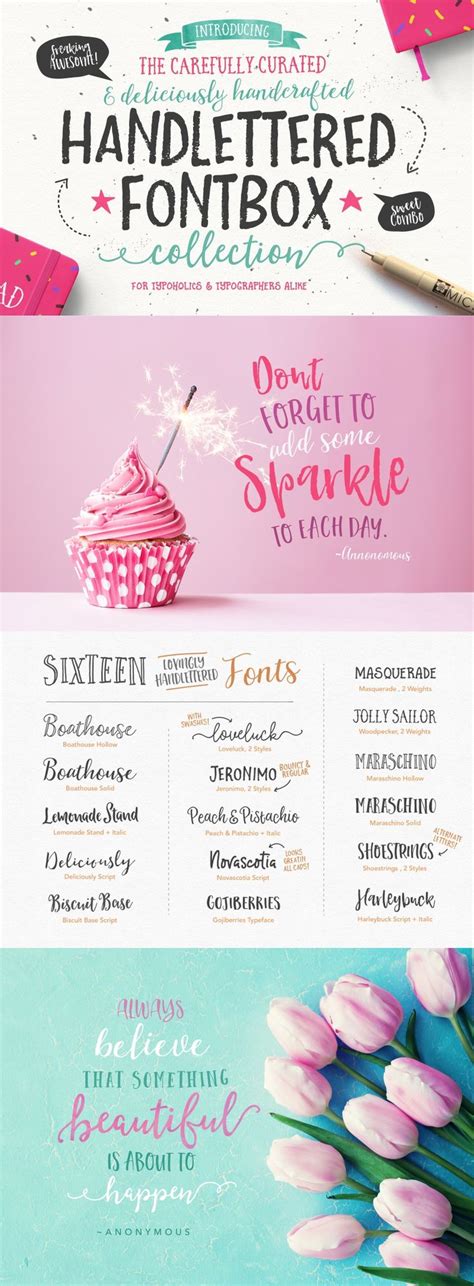 The Handlettered Fontbox Word Art Fonts Typography Fonts Pretty Fonts