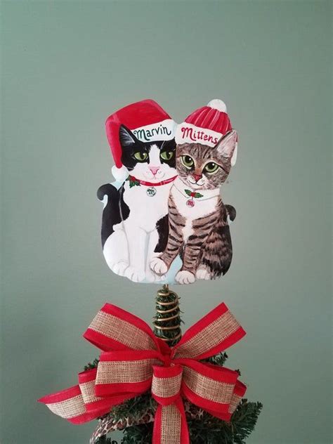 Your Cats Christmas Tree Topper Multiple Cats Custom Cat Etsy