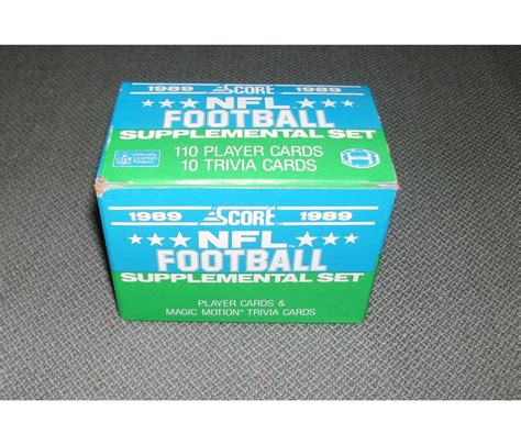 In this list, i take a. 1989 SCORE NFL SCORE SUPPLEMENTAL COMPLETE SET OF FOOTBALL CARDS