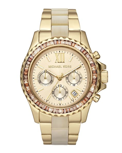 Quality materials such as ceramic, acrylic, silver, pearl, and gold are used to improve the elegance and the durability of these creations. Michael kors Golden Stainless Steel Parker Chronograph ...
