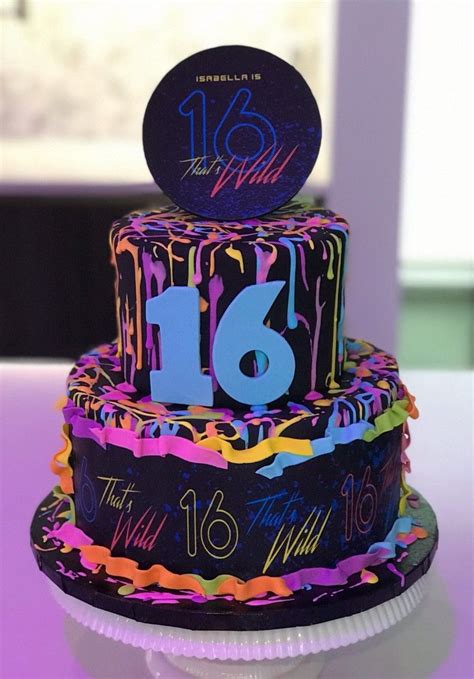 Neon Cakes Glow Birthday Parties Sweet 16 Birthday Cake Sweet 16
