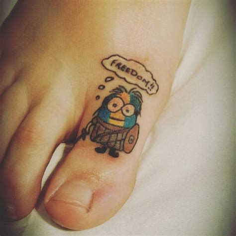 Only a few designs have other. Freedom Minion Tattoo on Toe | Best Tattoo Ideas Gallery