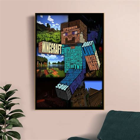 Minecraft Poster Cover Game Poster Canvas Poster Mural Art Etsy